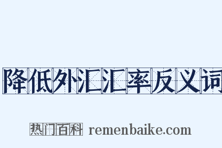 降低外汇汇率反义词是什么意思的图片